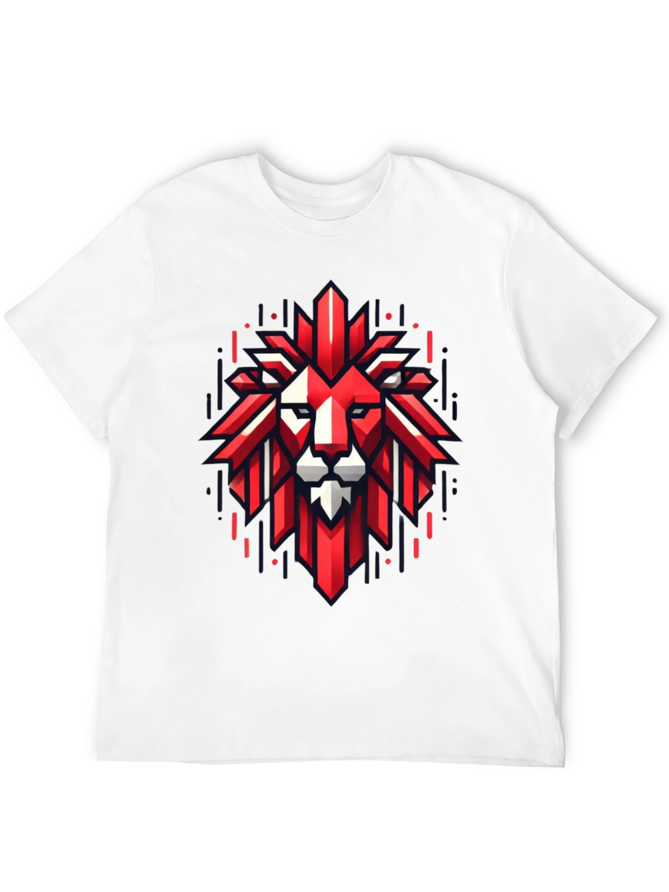 Geometric Lion Graphic Tee - Bold Style