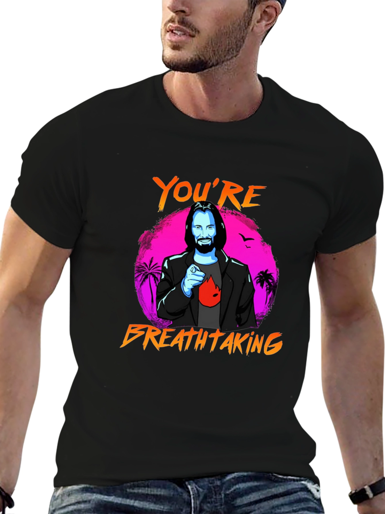 Youre Breathtaking Graphic Tee - Keanu Reeves Style