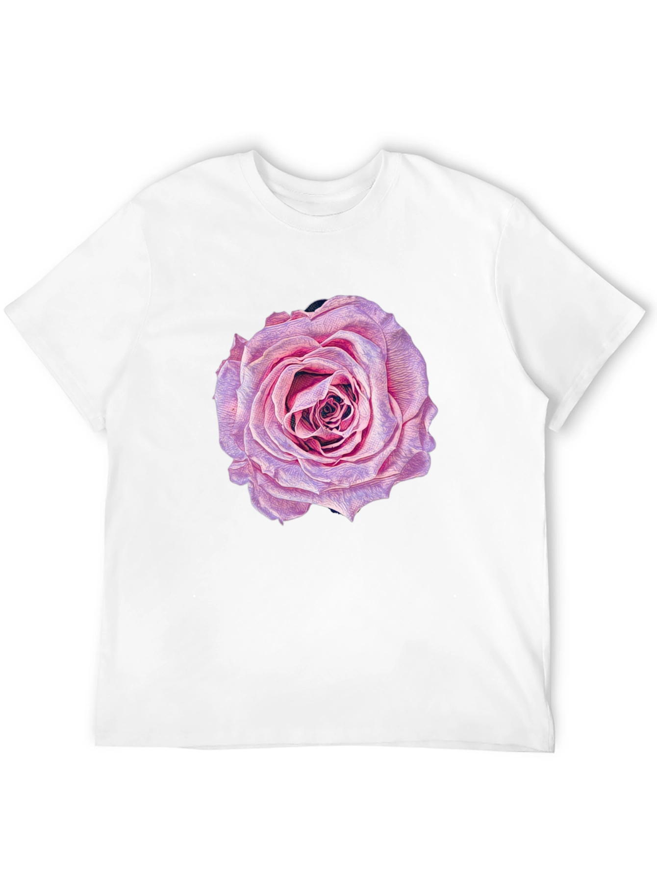 Rose Graphic Print Black T-Shirt