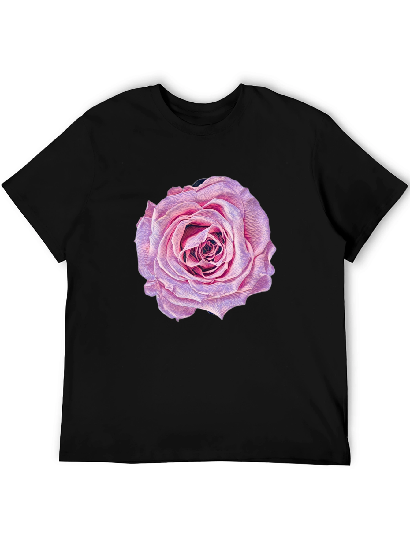 Rose Graphic Print Black T-Shirt