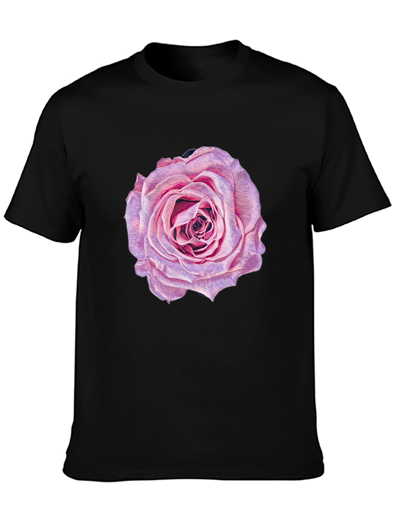 Rose Graphic Print Black T-Shirt