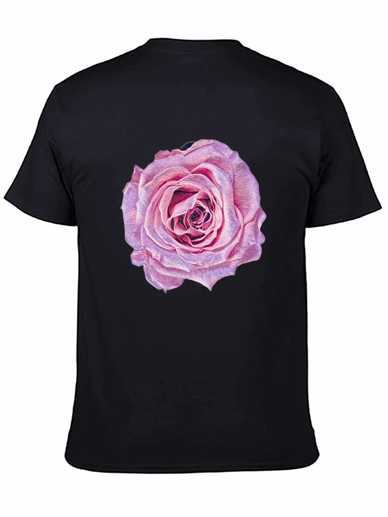 Rose Graphic Print Black T-Shirt