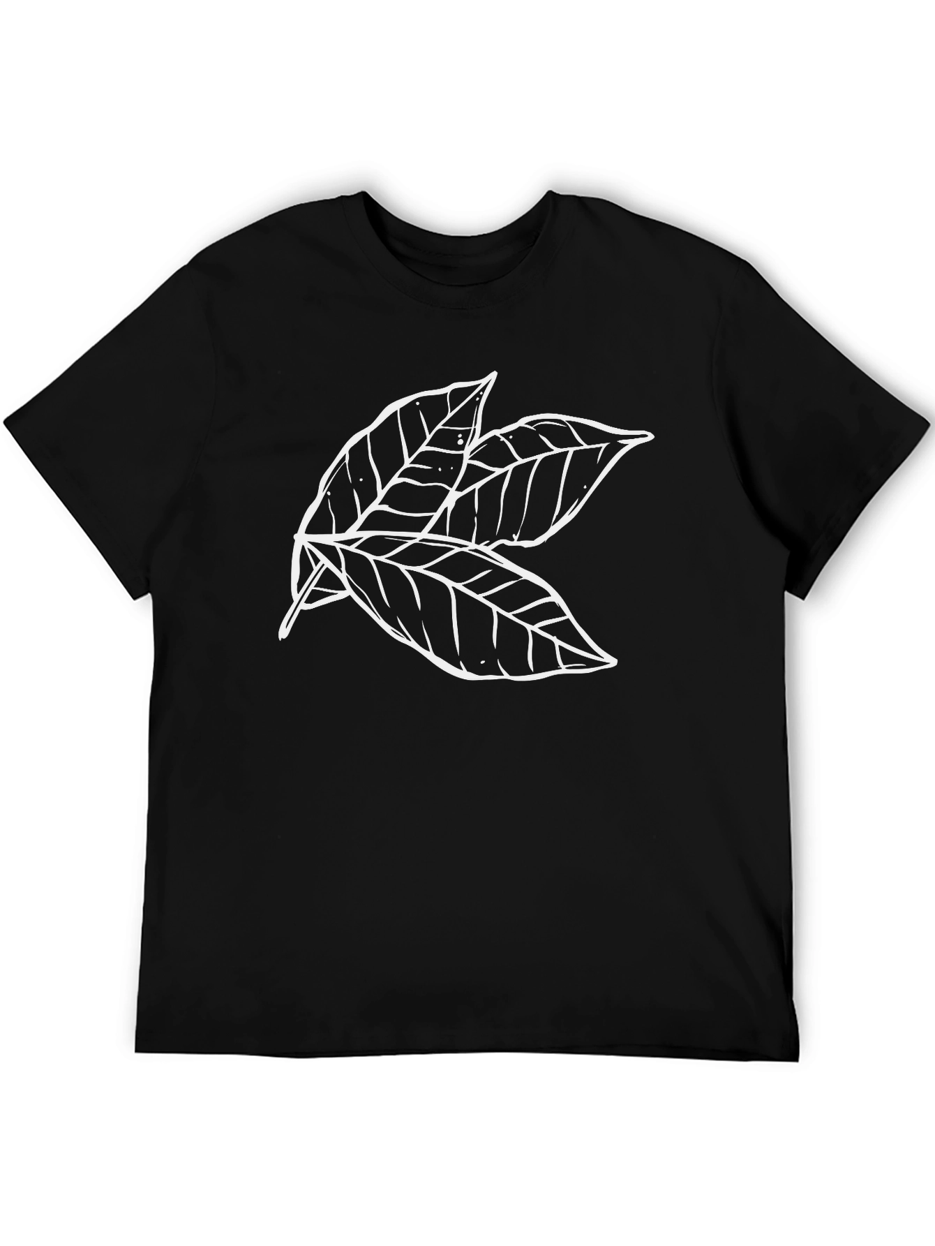 Leaf Print T-Shirt - Casual Graphic Tee