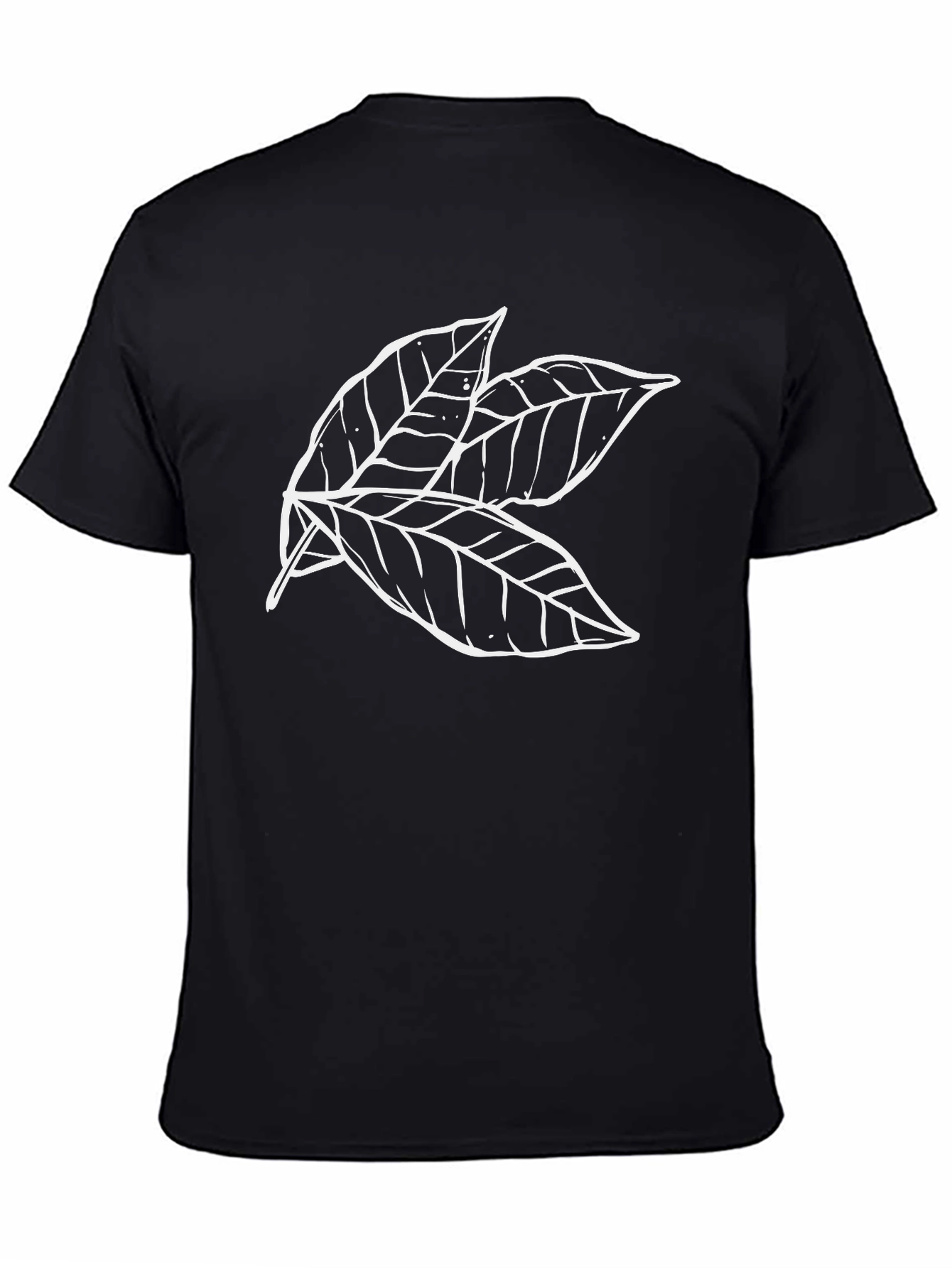 Leaf Print T-Shirt - Casual Graphic Tee