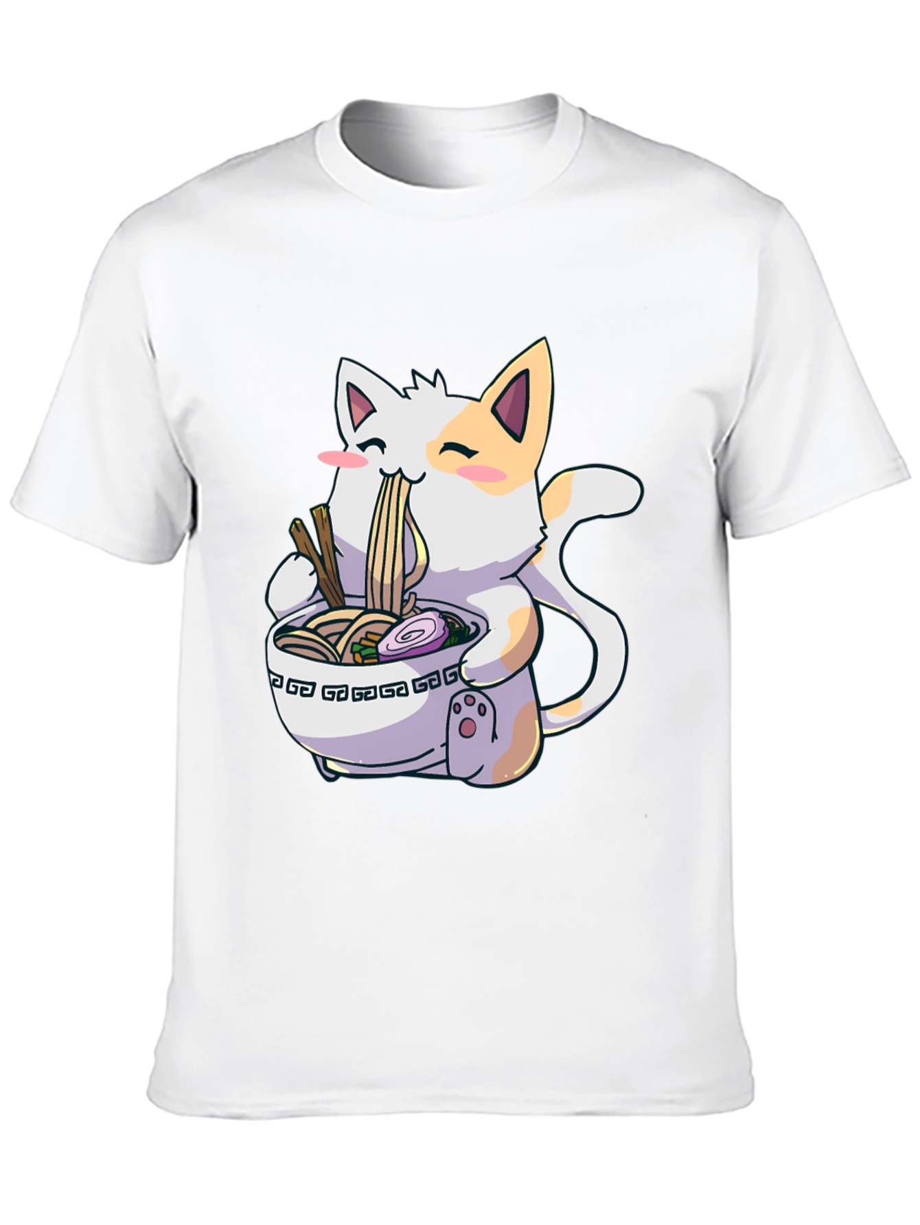 Cat Ramen Graphic Tee -  Fun Unique Design