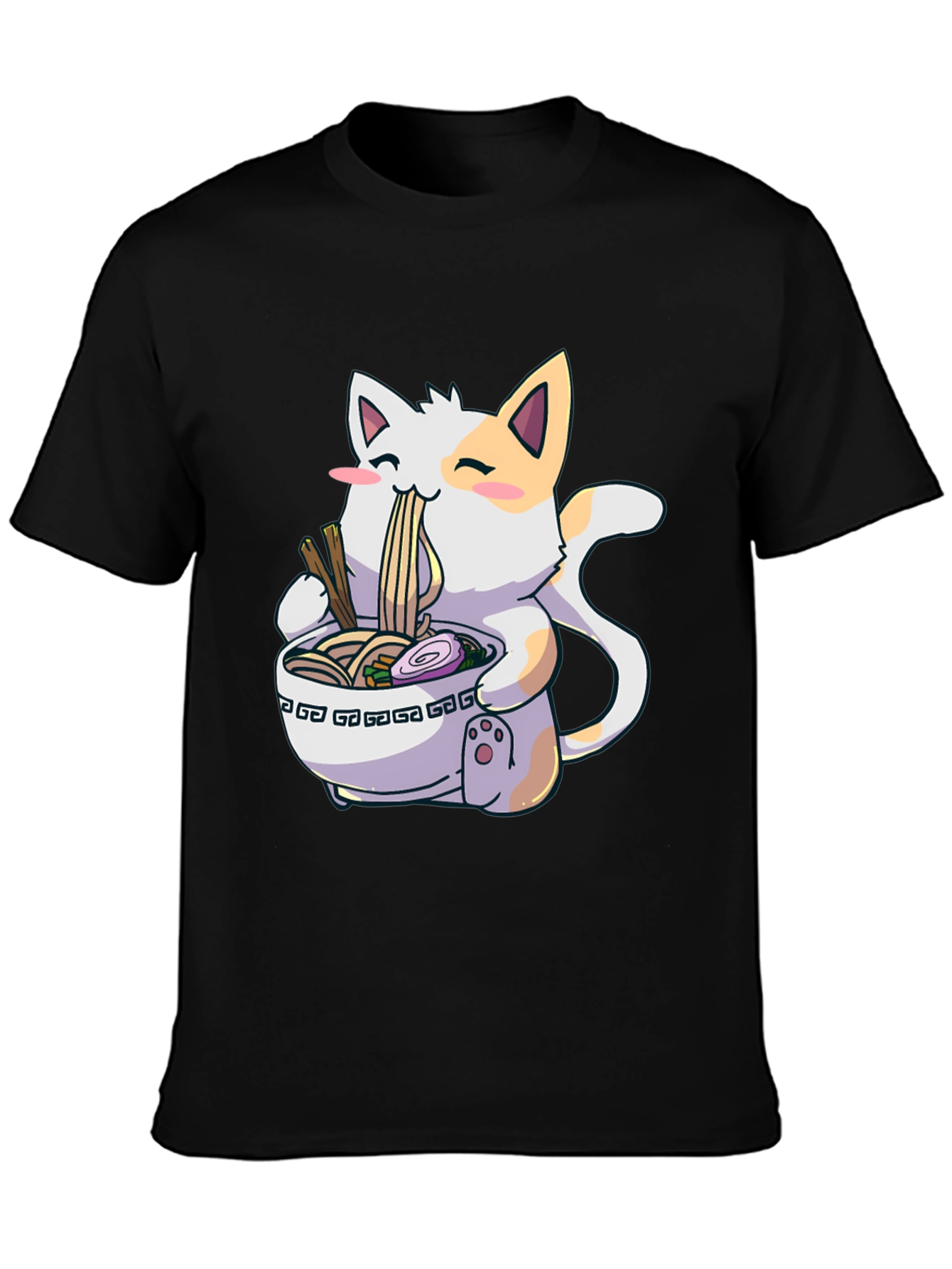 Cat Ramen Graphic Tee -  Fun Unique Design