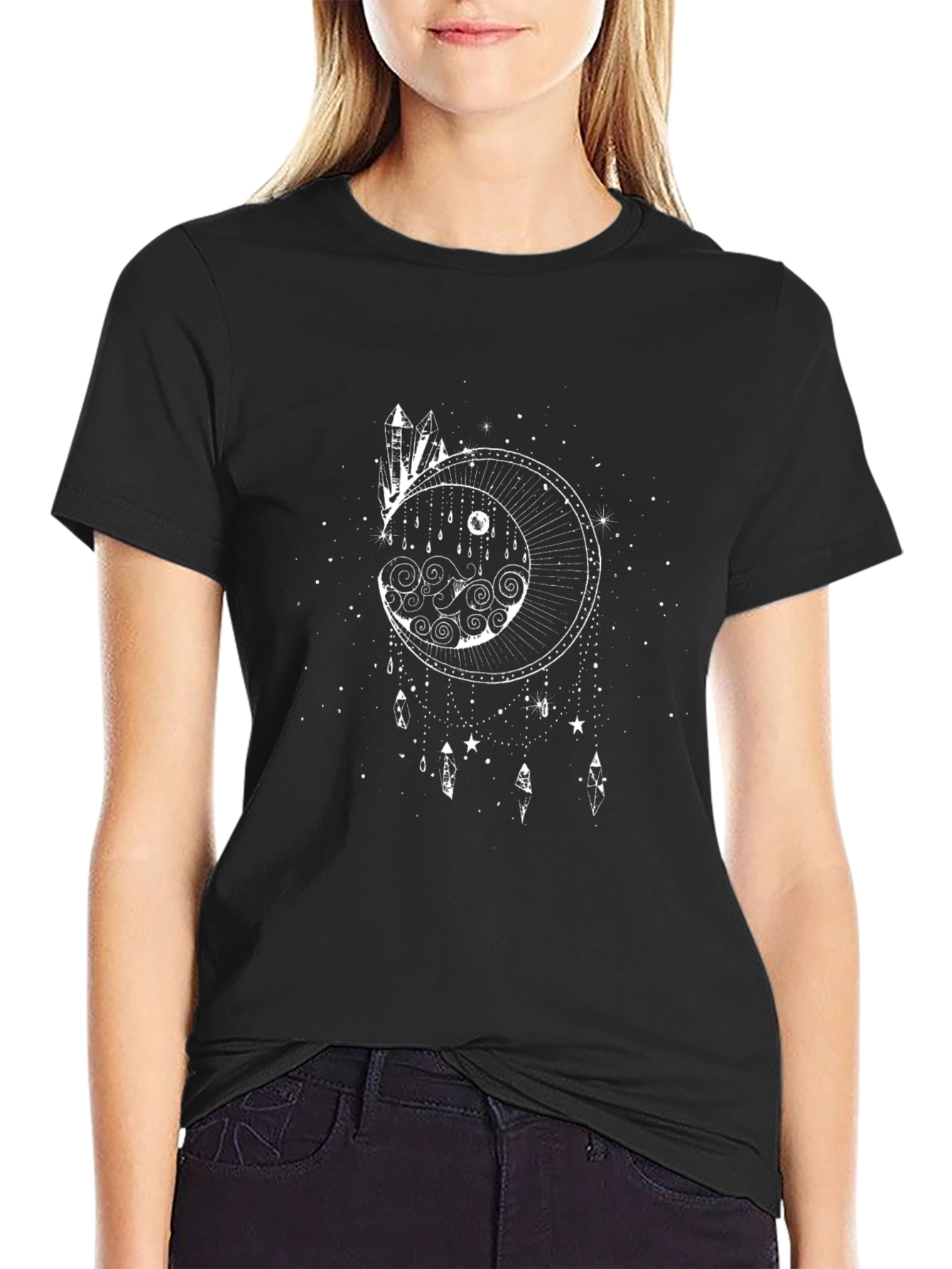 Mystic Moon Graphic Tee - Black T-Shirt