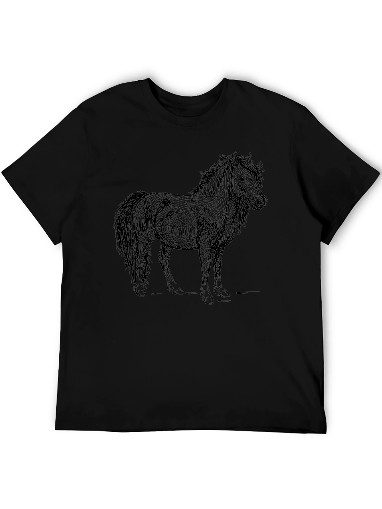 Black Horse Graphic Tee - Unisex Casual T-Shirt