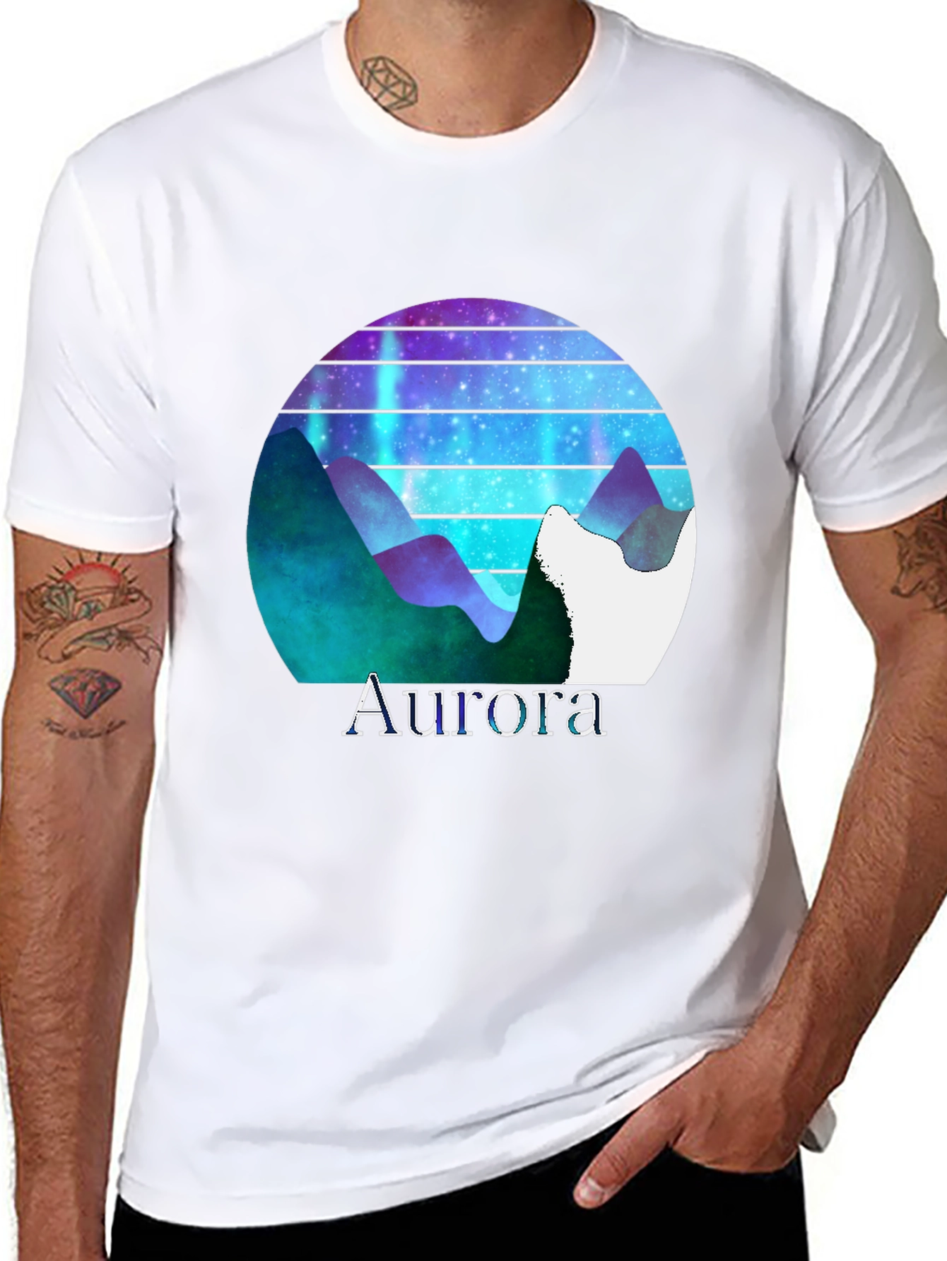 Aurora Mountain Graphic T-Shirt