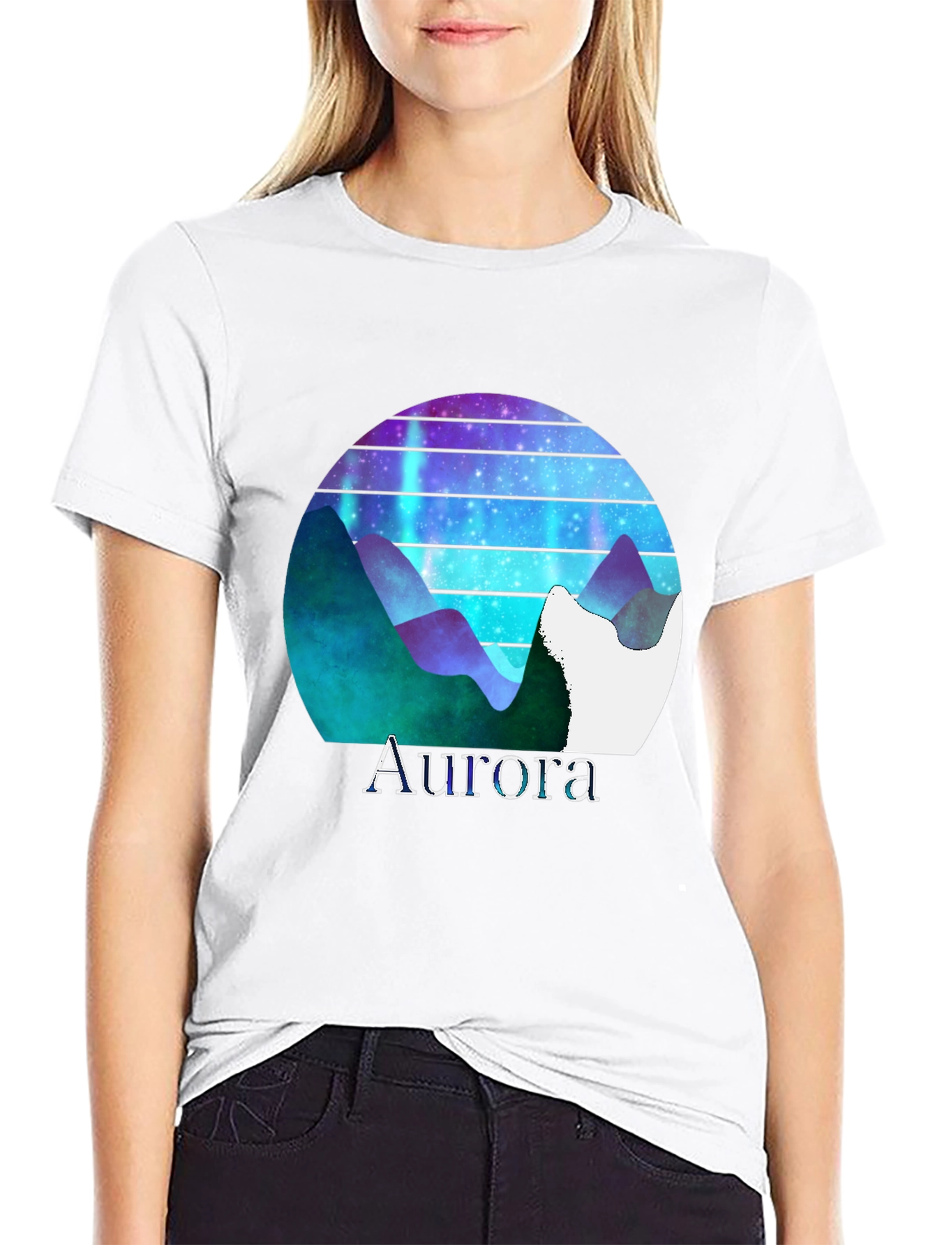 Aurora Mountain Graphic T-Shirt