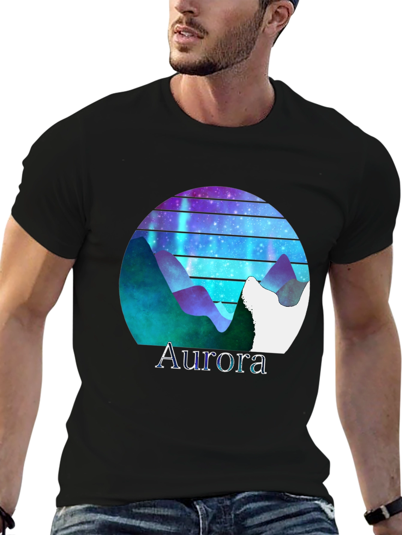Aurora Mountain Graphic T-Shirt