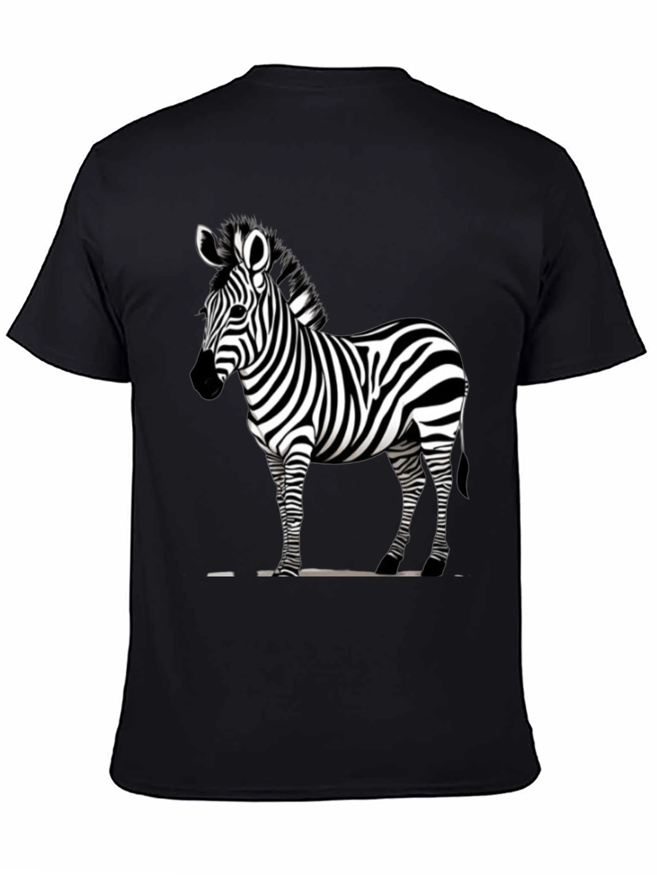 Zebra Print Crew Neck T-Shirt - Stylish & Unique