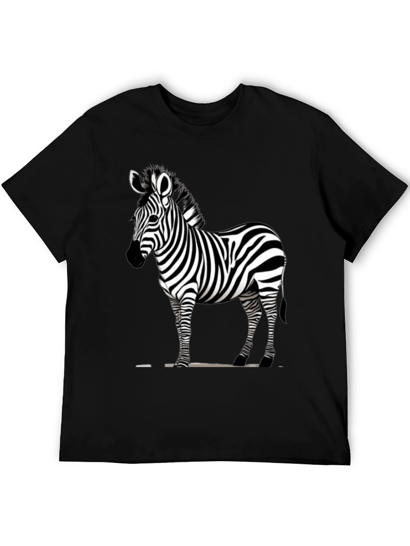 Zebra Print Crew Neck T-Shirt - Stylish & Unique