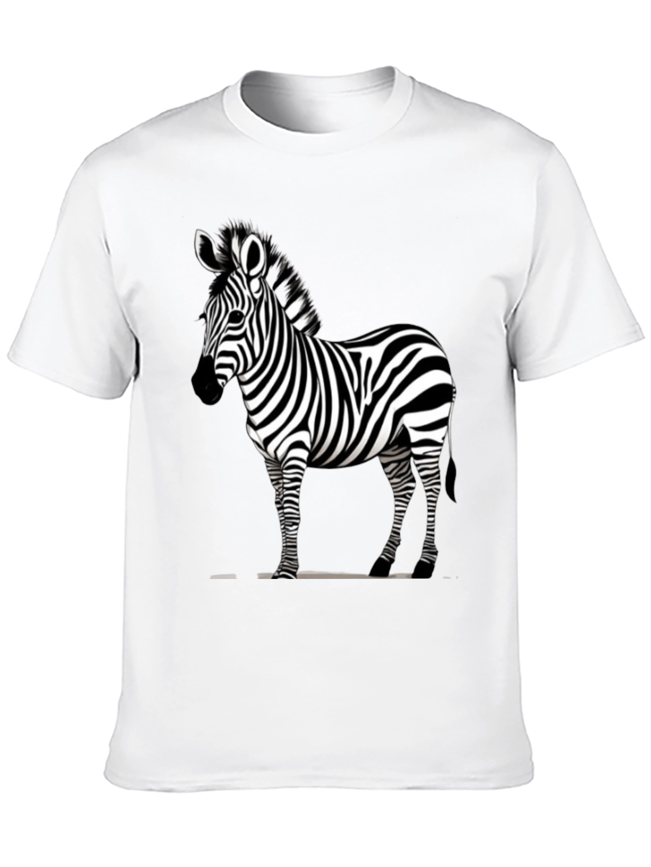 Zebra Print Crew Neck T-Shirt - Stylish & Unique