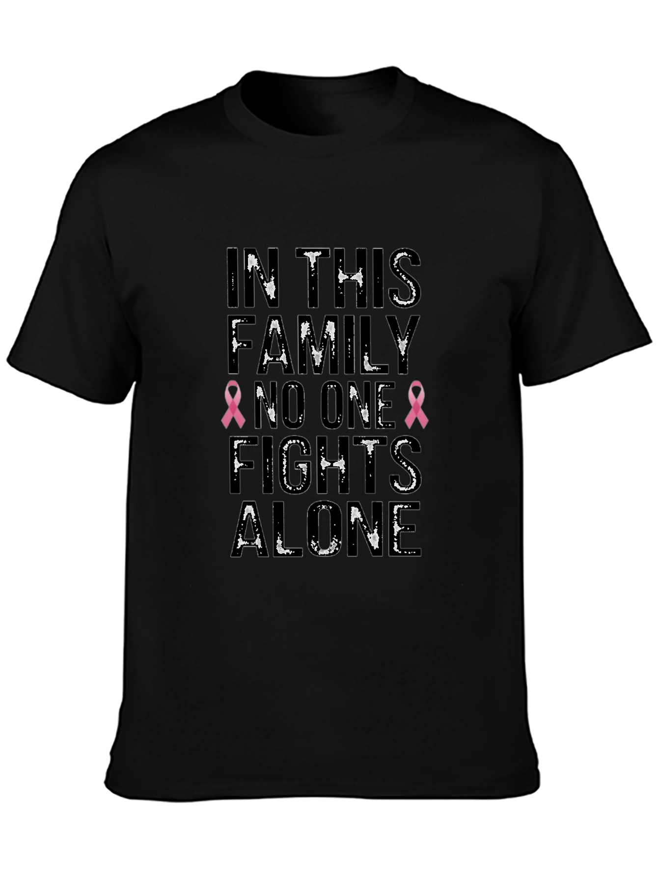Family Fights Alone Breast Cancer Awareness T-Shirt