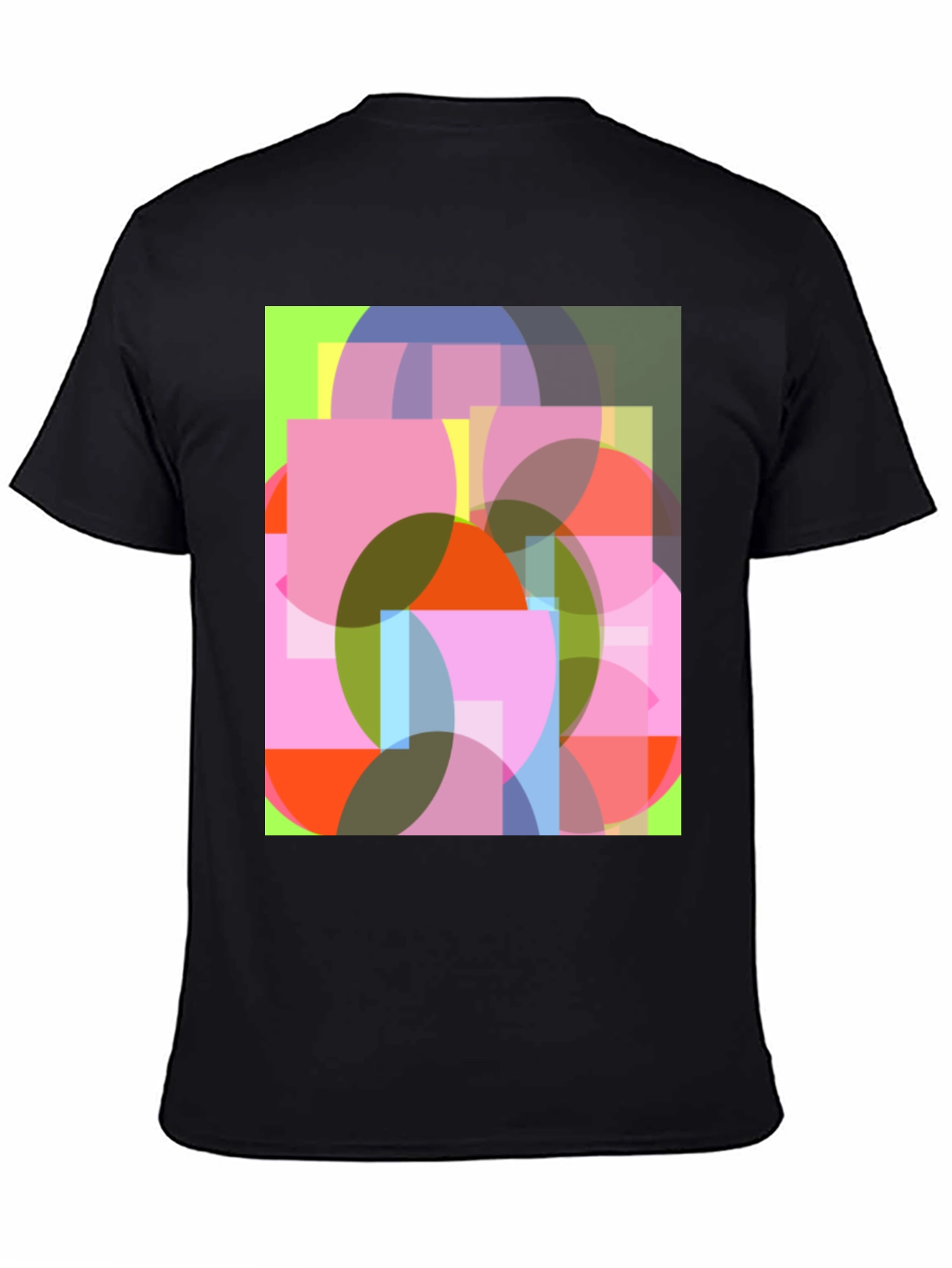 Abstract Geometric Design Black T-Shirt