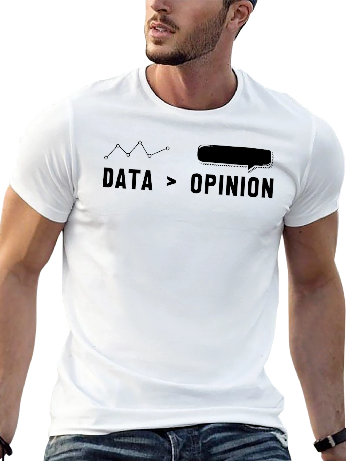 Data Over Opinion Graphic Tee