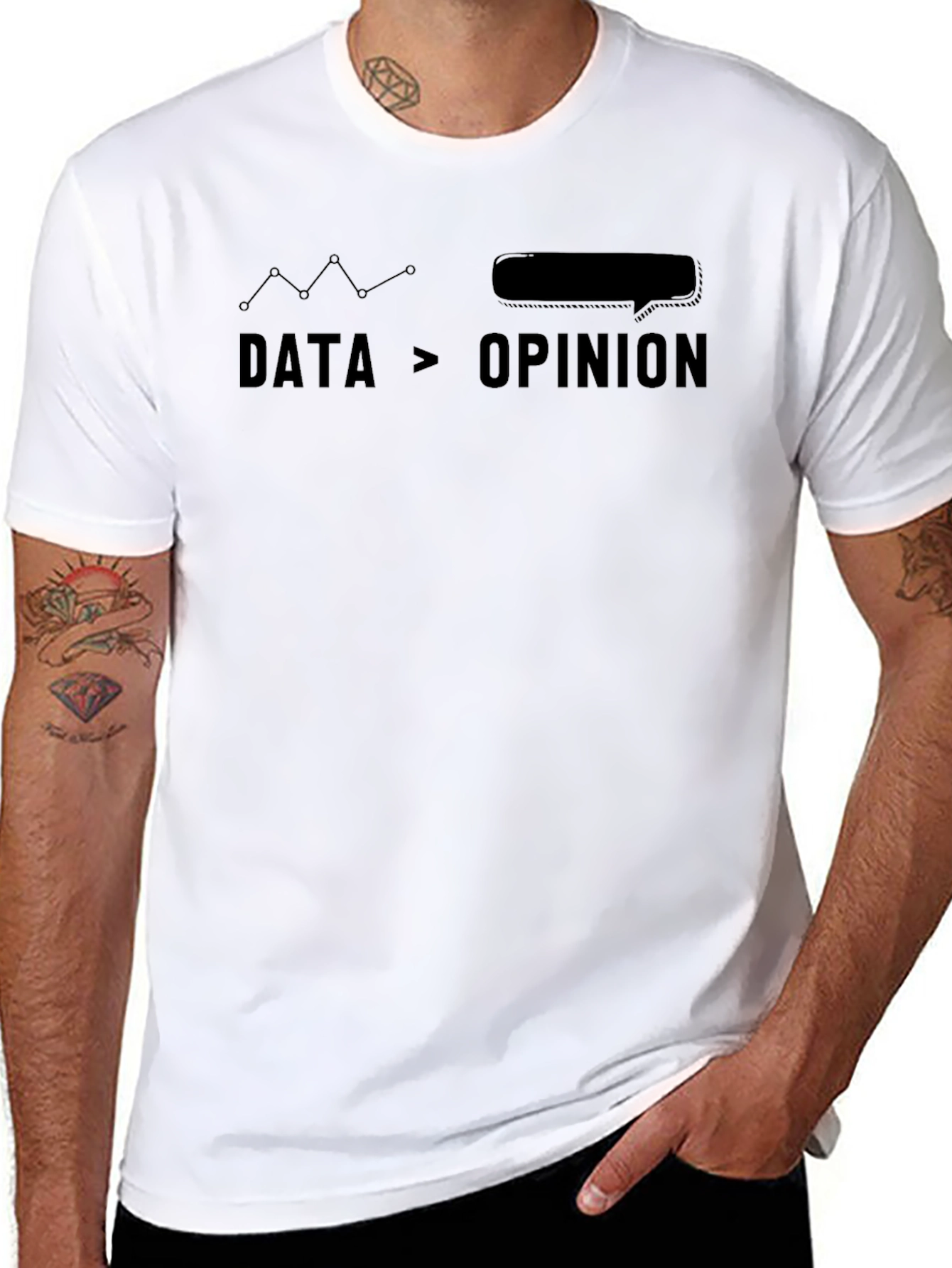 Data Over Opinion Graphic Tee