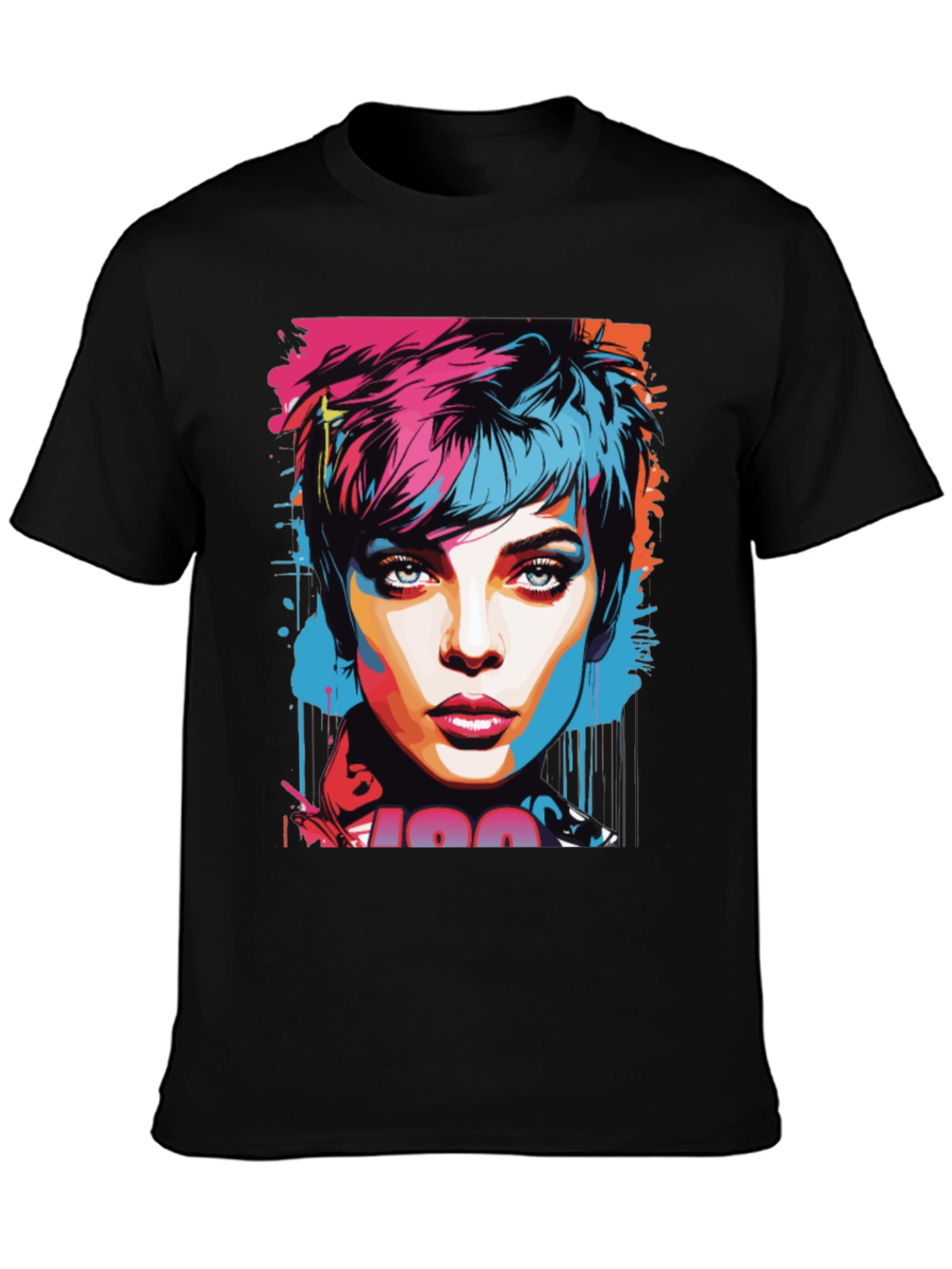 Pop Art Womans Portrait Graphic T-Shirt