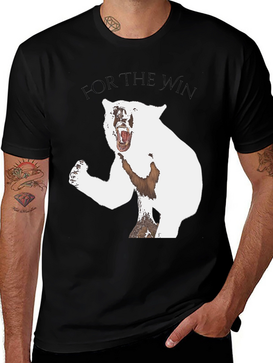 For The Win Bear Graphic Tee - Black
