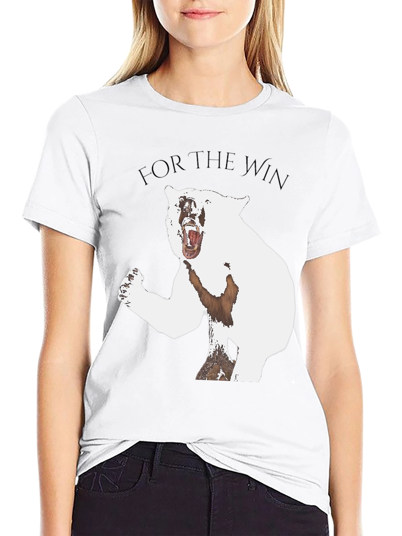 For The Win Bear Graphic Tee - Black