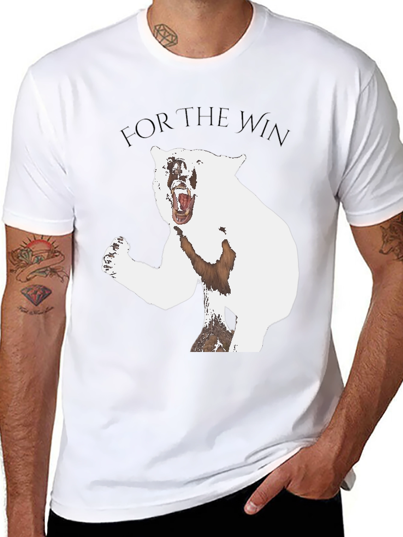 For The Win Bear Graphic Tee - Black