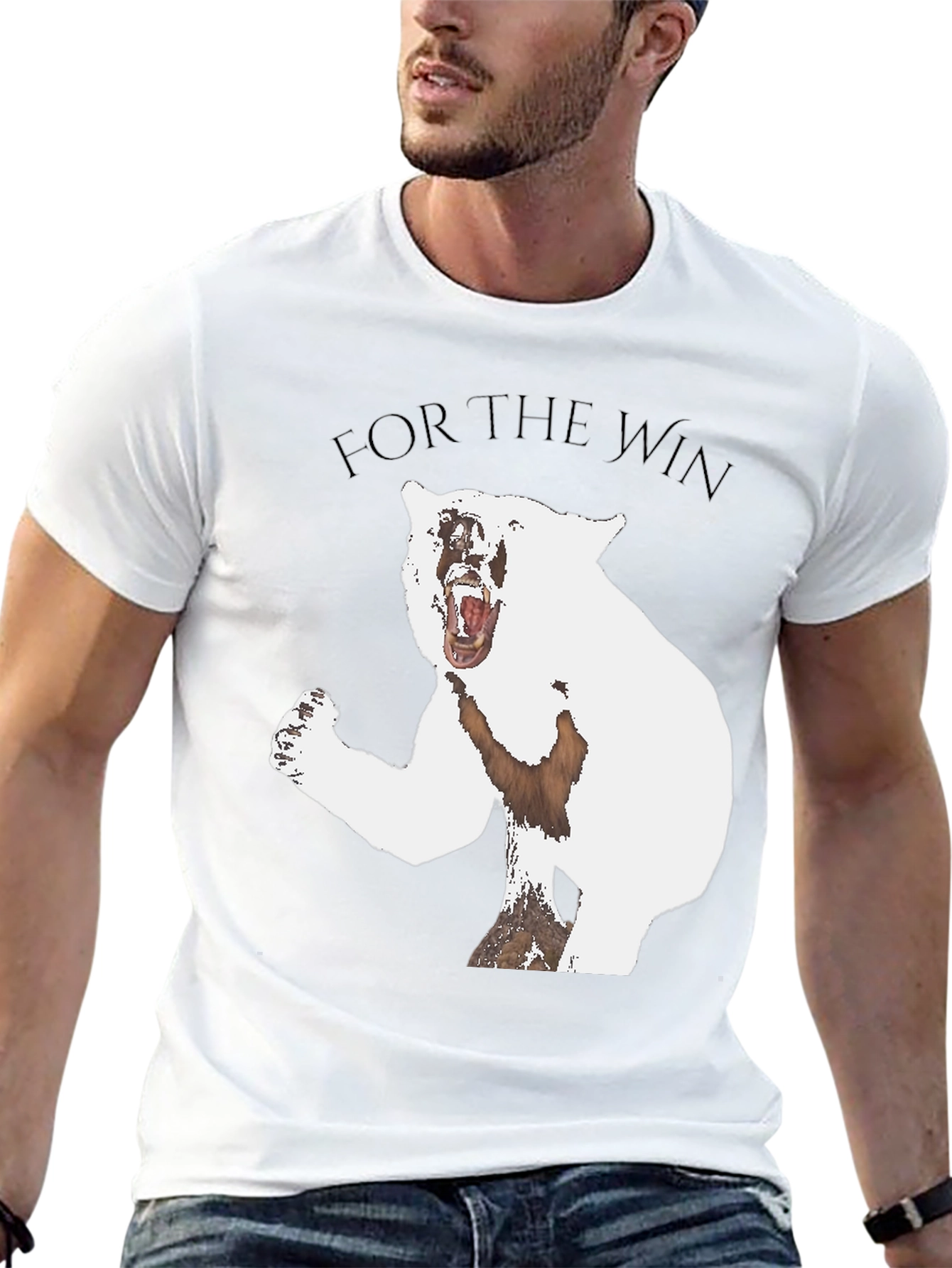 For The Win Bear Graphic Tee - Black
