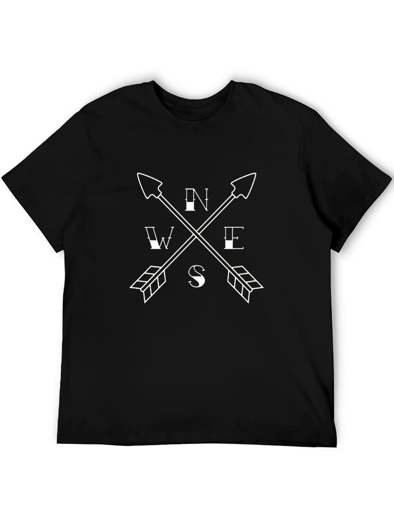 Mens Compass Arrows Graphic Tee - Black
