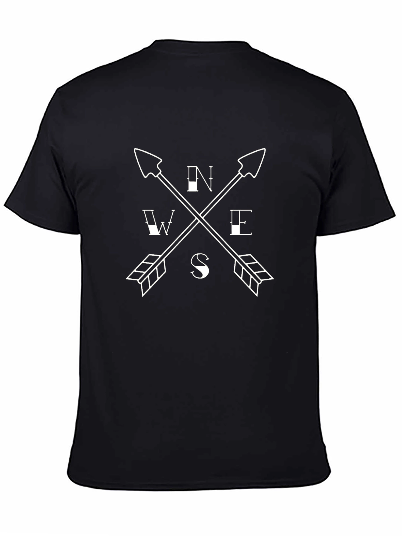 Mens Compass Arrows Graphic Tee - Black
