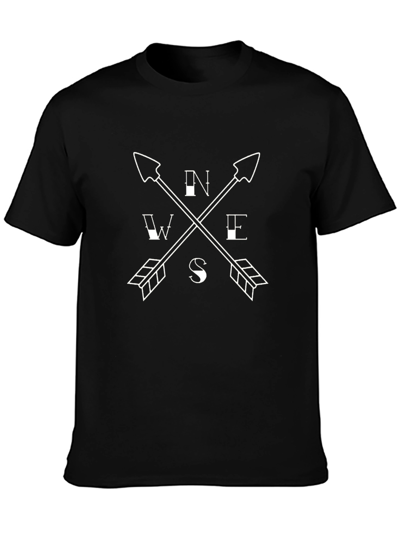 Mens Compass Arrows Graphic Tee - Black