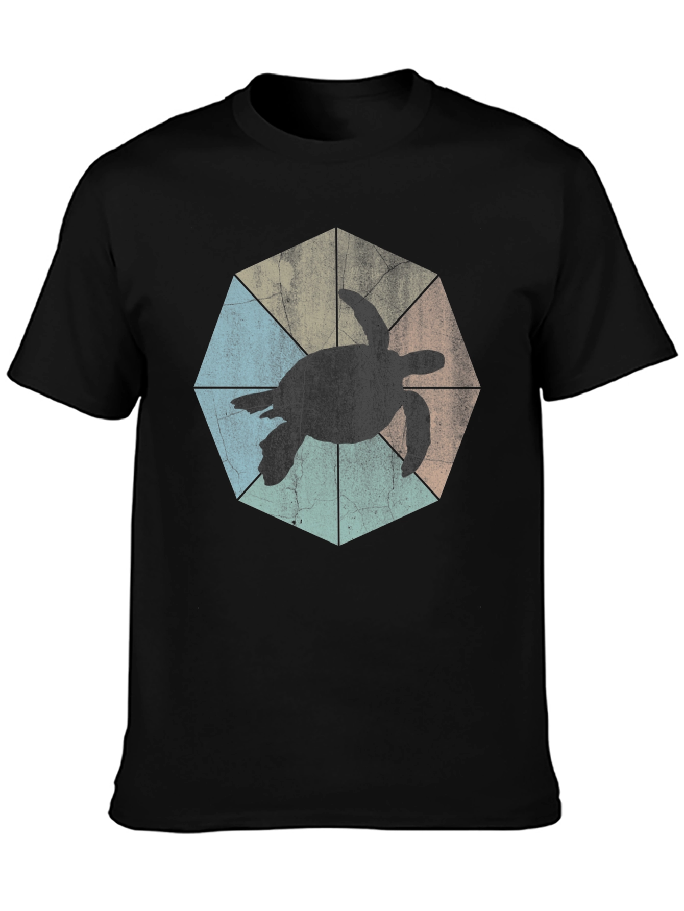 Turtle Silhouette Graphic Tee - Black