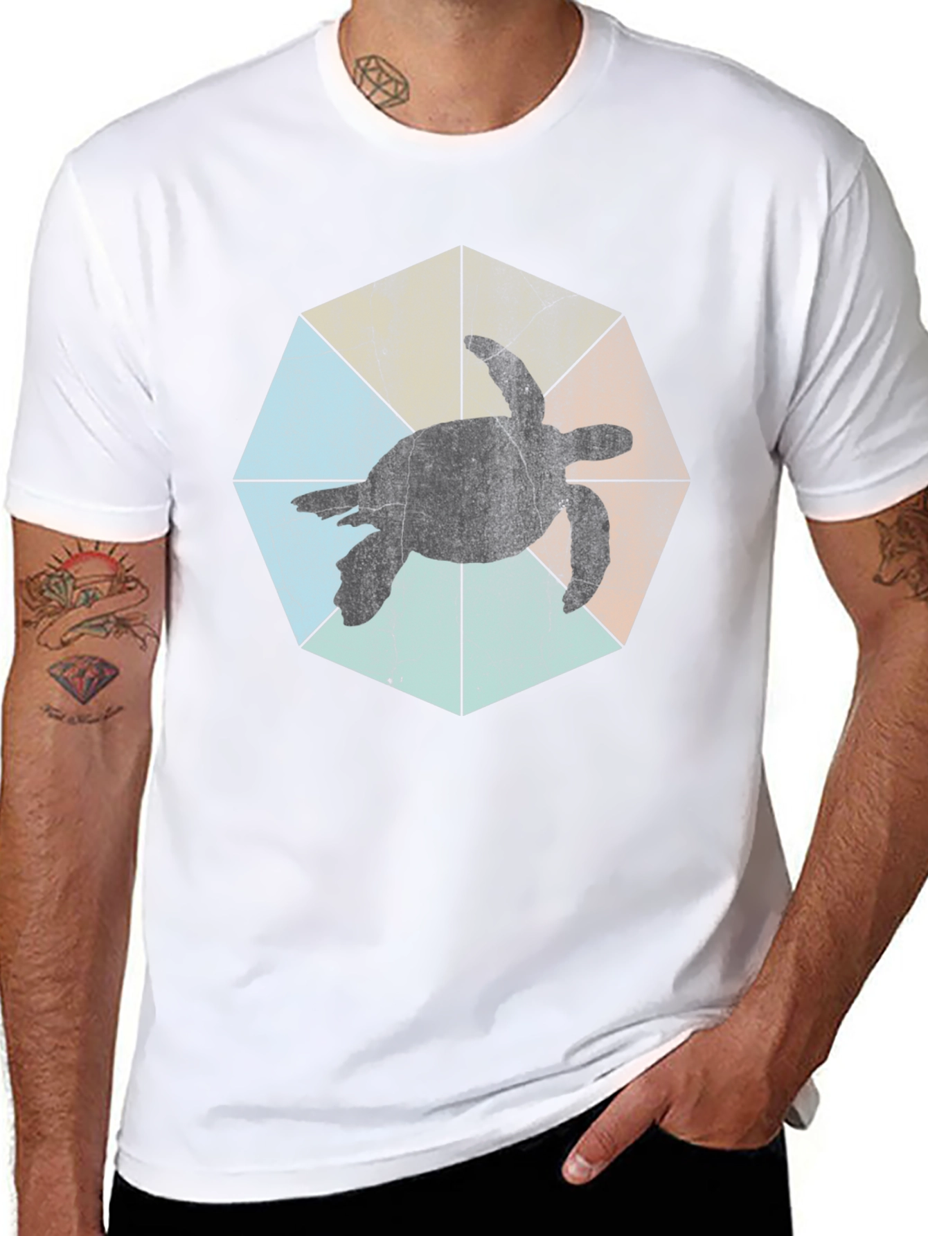 Turtle Silhouette Graphic Tee - Black