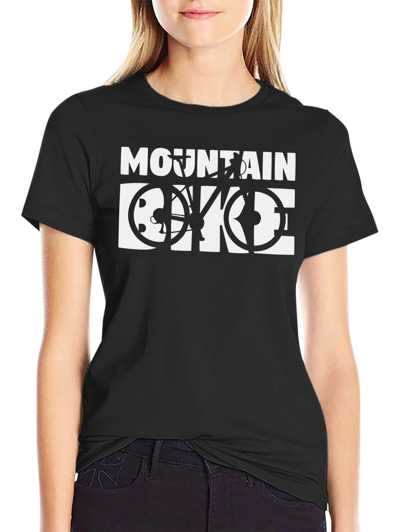Mountain Bike Graphic Tee - Black Cotton Shirt