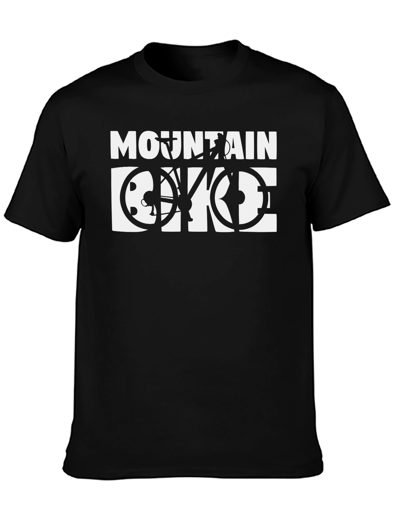 Mountain Bike Graphic Tee - Black Cotton Shirt