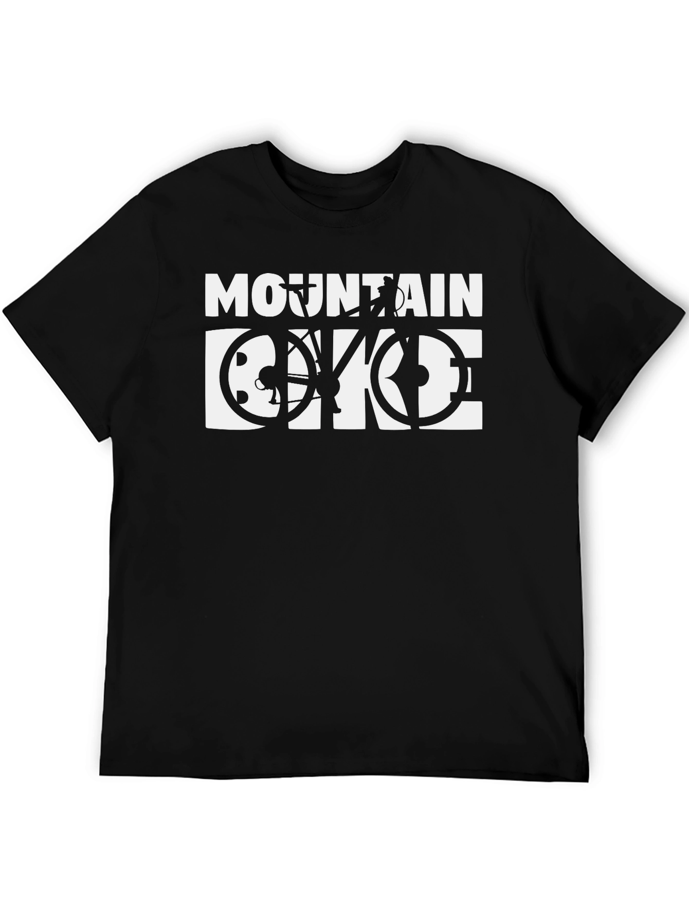Mountain Bike Graphic Tee - Black Cotton Shirt