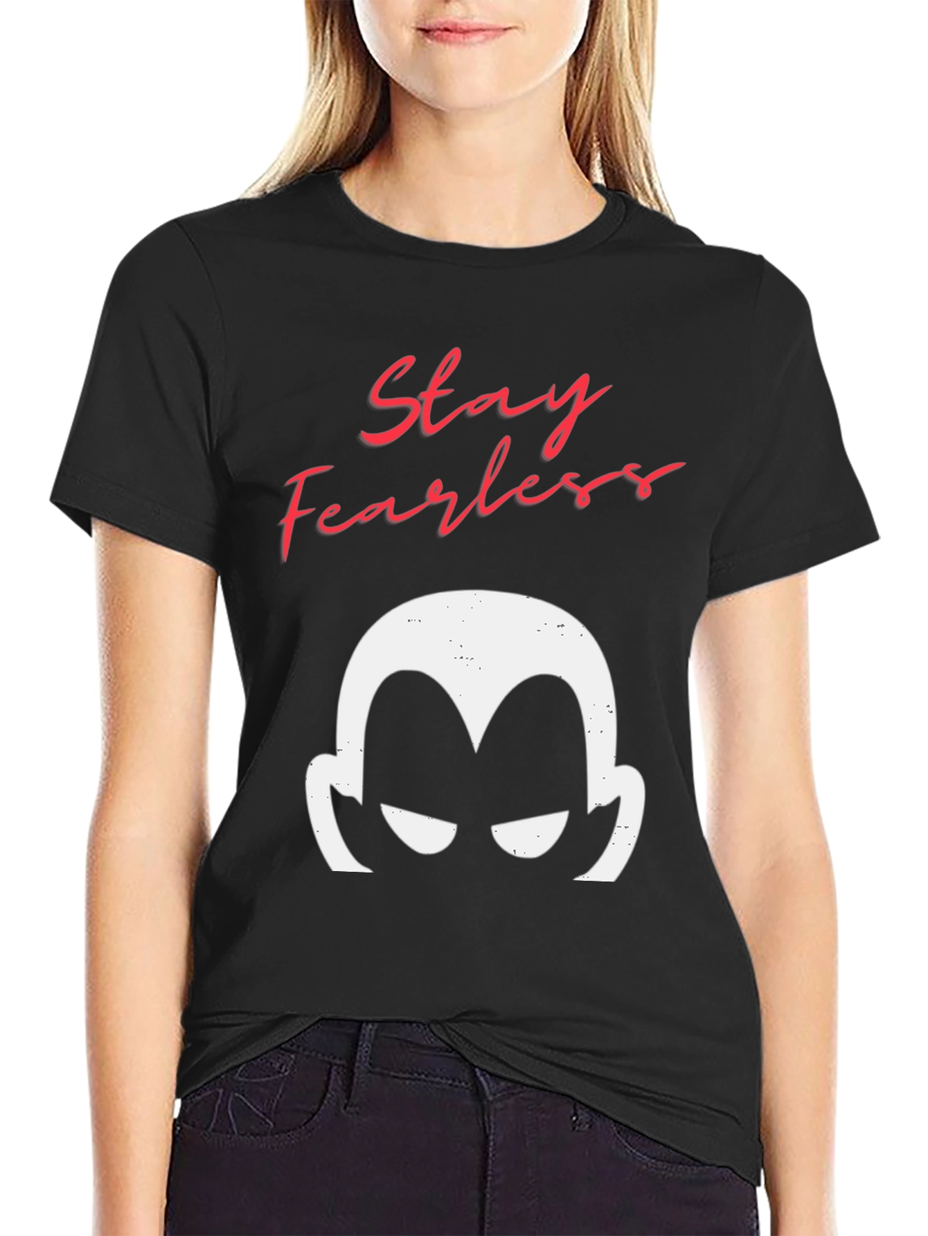 Stay Fearless Graphic Tee - Mens Black Cotton T-Shirt