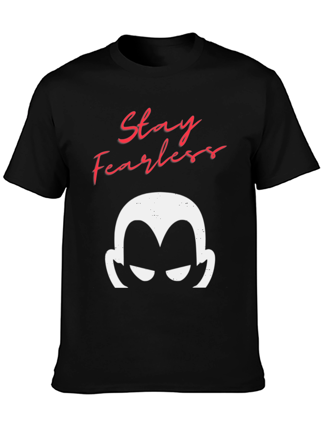Stay Fearless Graphic Tee - Mens Black Cotton T-Shirt