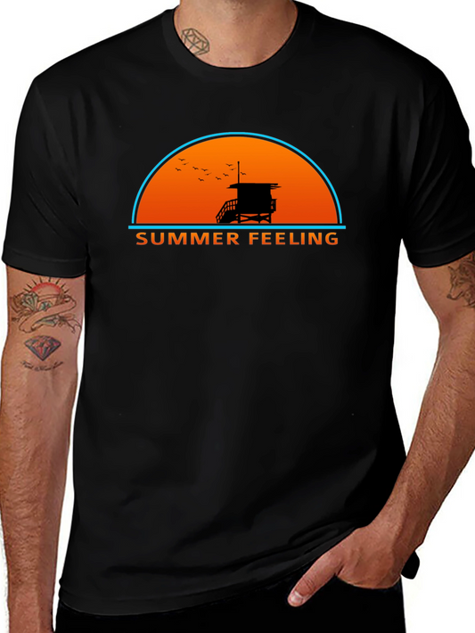 Summer Feeling Graphic T-Shirt - Beach Vibes Tee