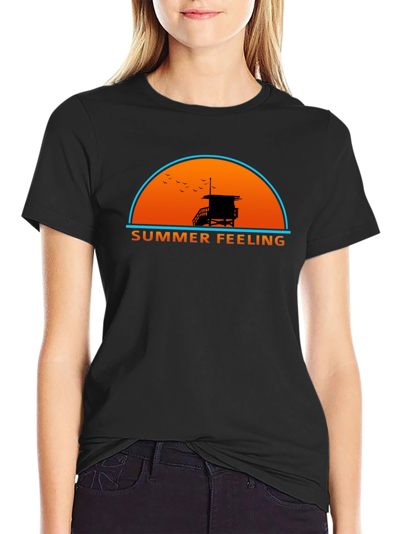 Summer Feeling Graphic T-Shirt - Beach Vibes Tee