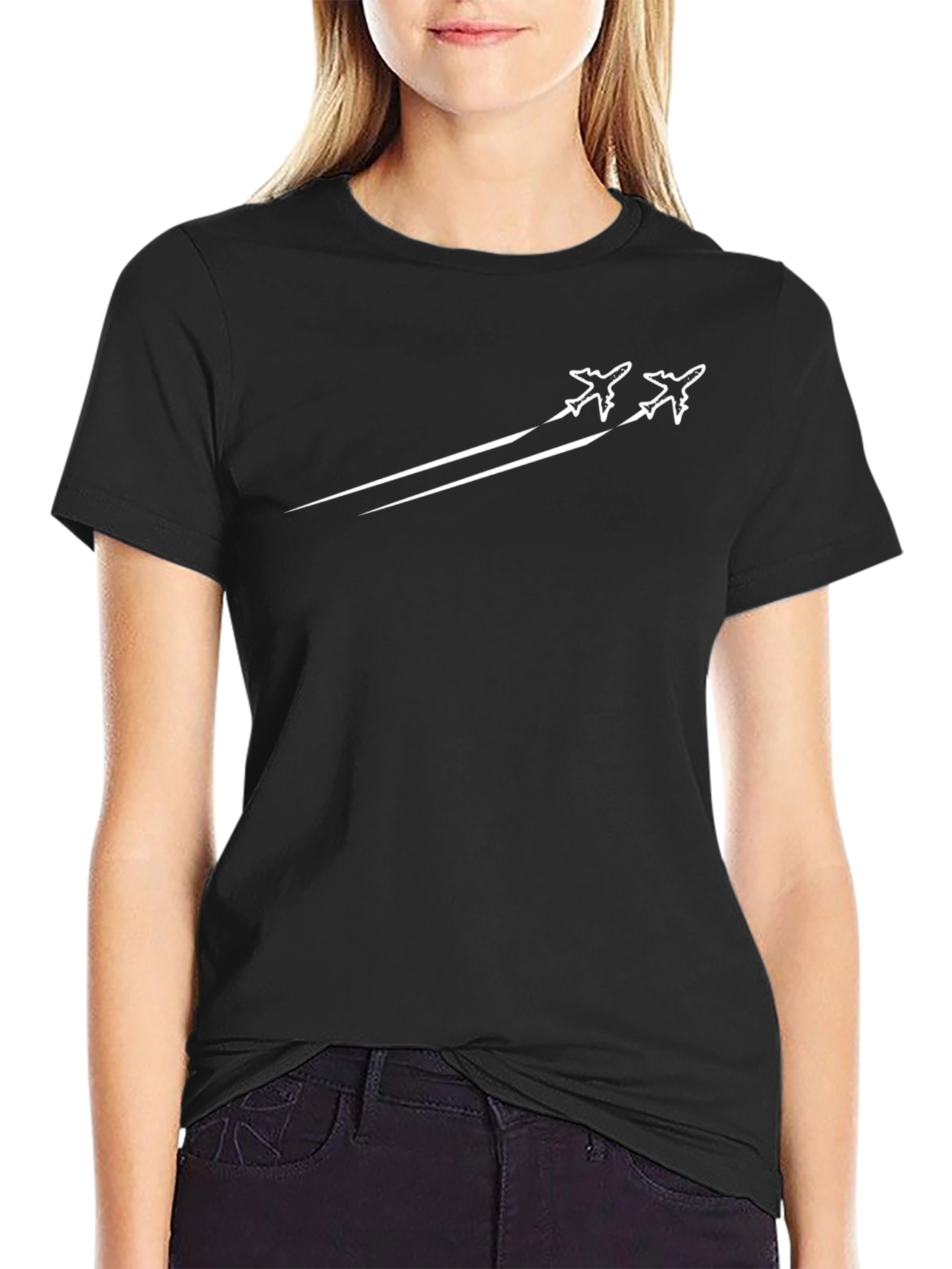 Jet Fighter Tee - Sleek Black Graphic T-Shirt