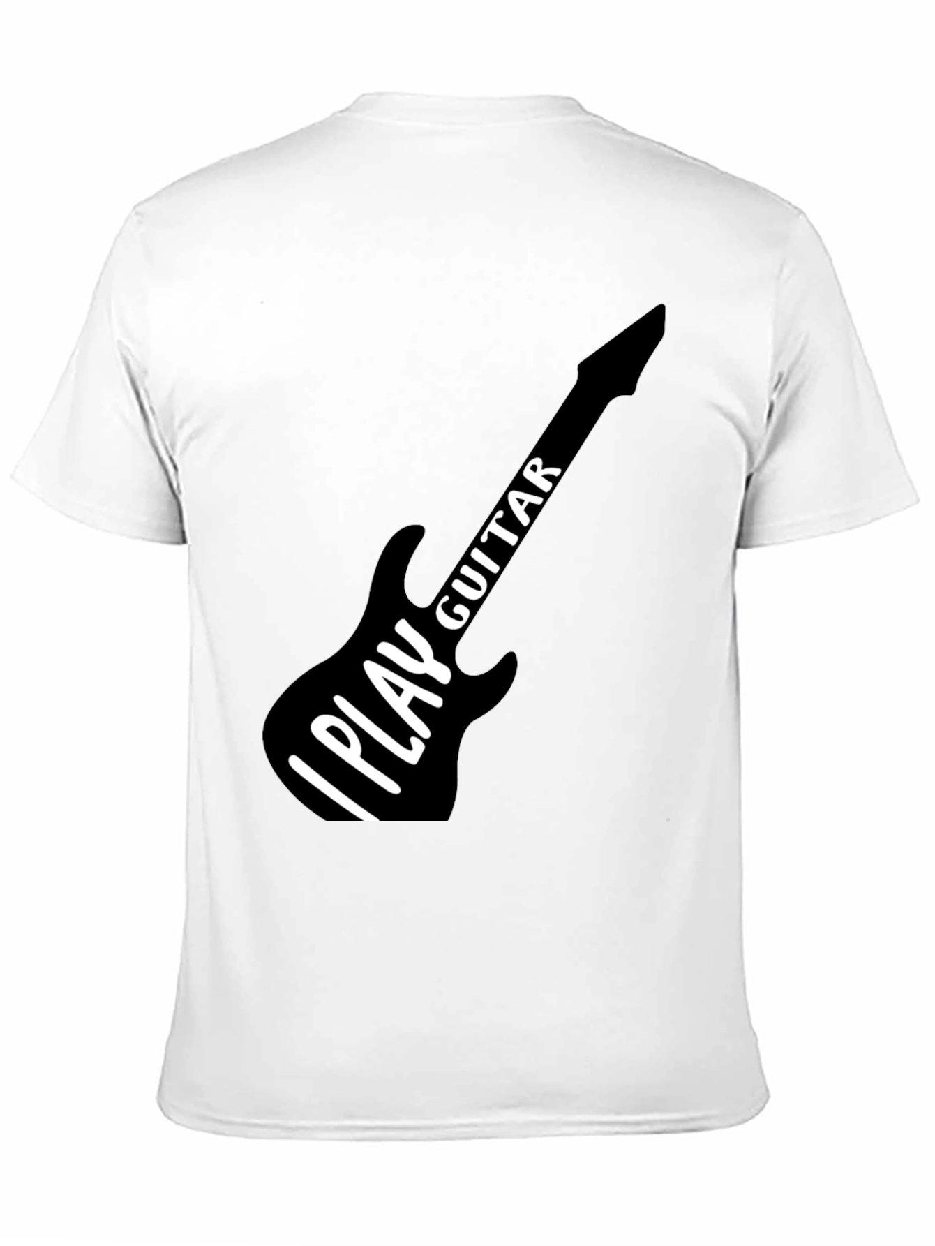 I Play Guitar Graphic T-Shirt Black Crew Neck Tee