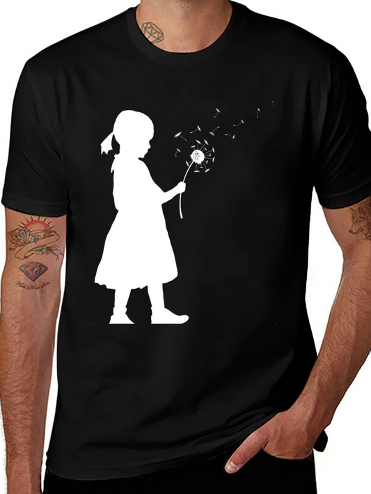 Girl Blowing Dandelion T-Shirt - Stylish Casual Wear
