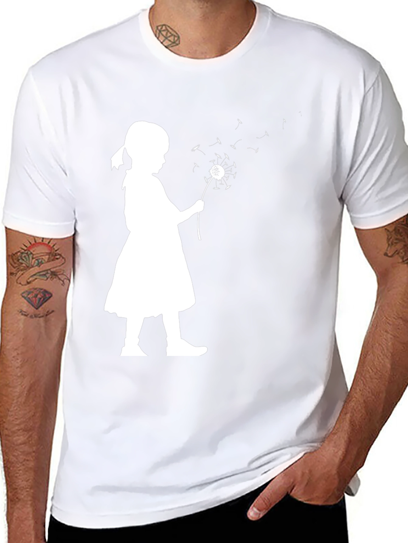 Girl Blowing Dandelion T-Shirt - Stylish Casual Wear