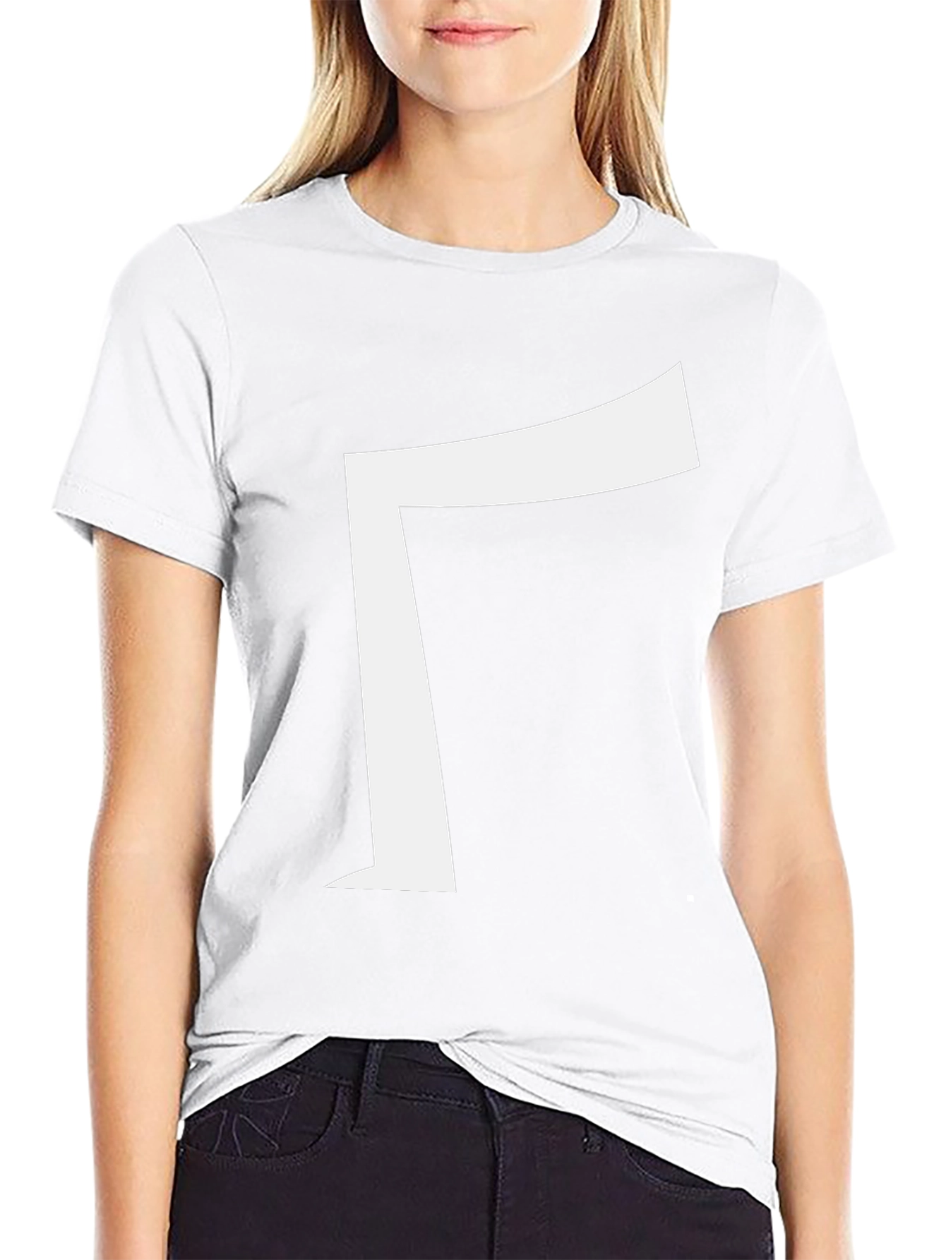 Modern Black Tee with Bold White Gamma Symbol