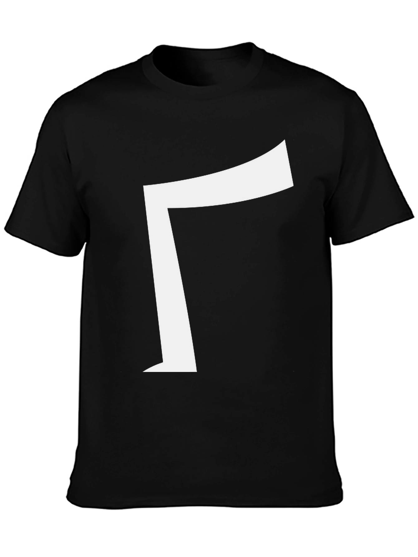 Modern Black Tee with Bold White Gamma Symbol