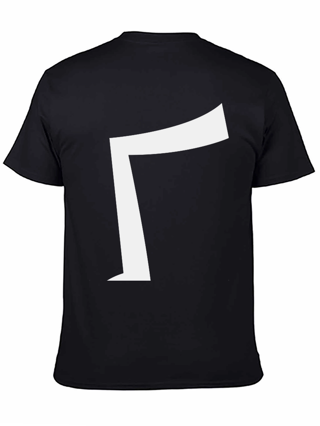 Modern Black Tee with Bold White Gamma Symbol
