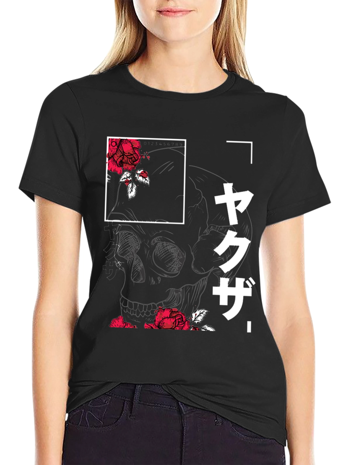 Yakuza Skull & Roses Graphic T-Shirt