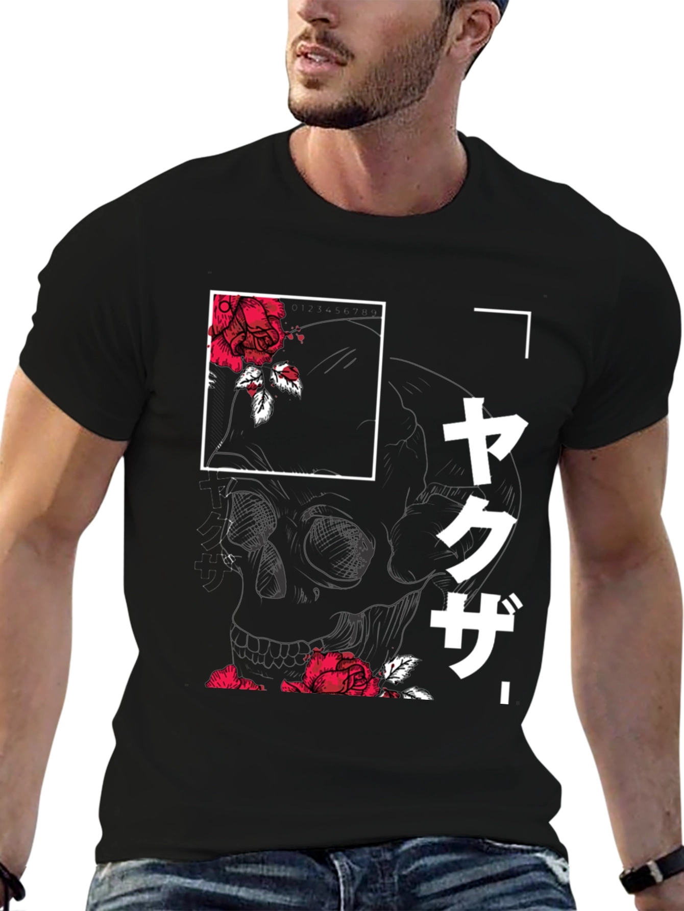 Yakuza Skull & Roses Graphic T-Shirt