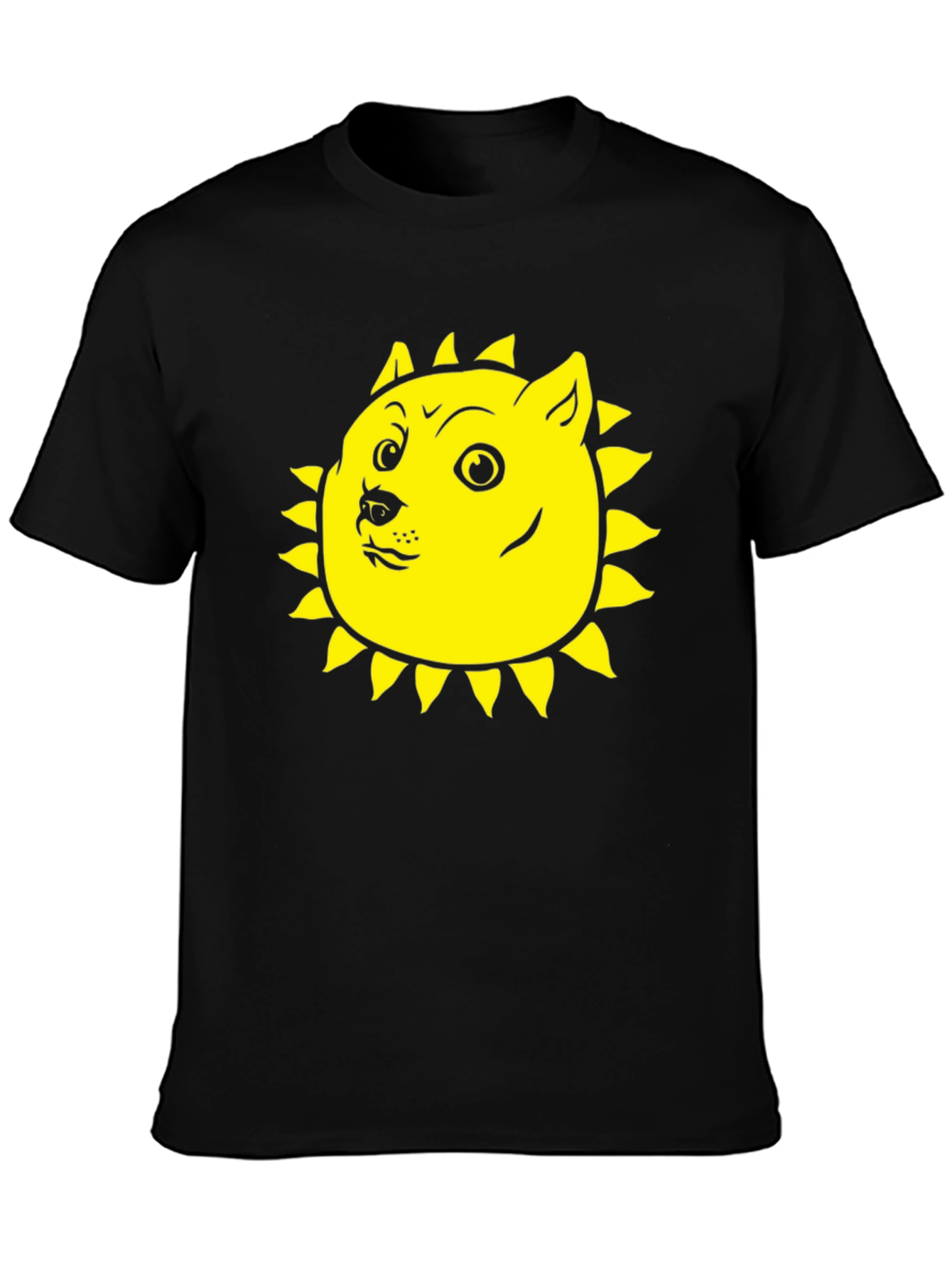Doge Sun Black T-Shirt - Meme Apparel