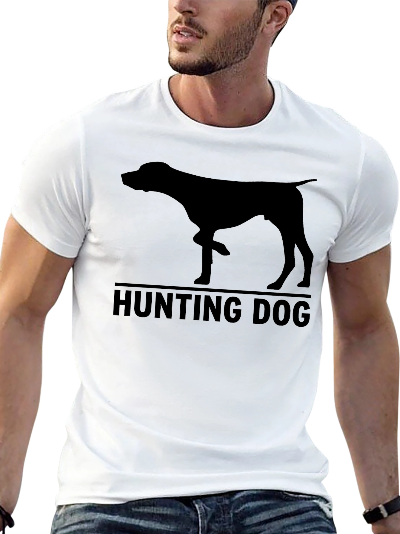 Hunting Dog Silhouette Graphic T-Shirt